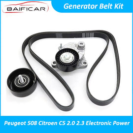 Baificar Brand New Generator Belt Kit Tensioner Pulley Idler Set For Peugeot 508 Citroen C5 2.0 2.3 Electronic Power