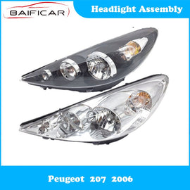 Baificar Brand New Genuine Headlight Assembly Car Head Light Cover White Black for Peugeot 207 2006