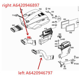 64209468897 A6420948897 6420948797 A6420948797 Mercedes Benz Air Intake Hose