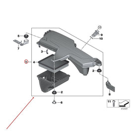 13717597589 BMW Air filter housing assembly Intake silencer