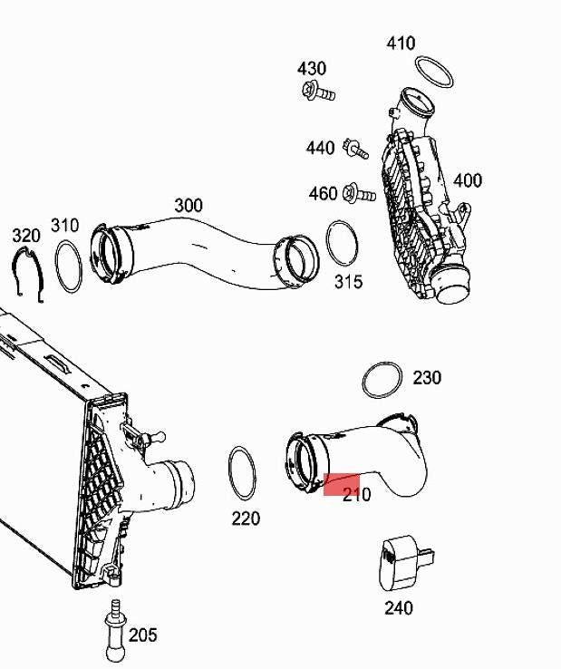 A1665280082 A1665288200 A1665280200 1665280082 1665288200 1665280200 Mercede Benz Air Intake Hose