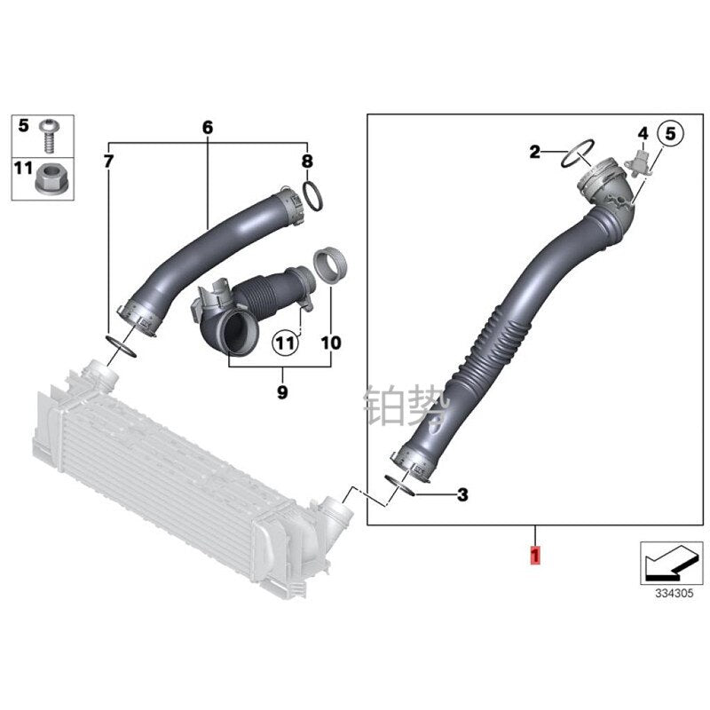 13718608735 13717605044 BMW Intercooler Air Intake Hose