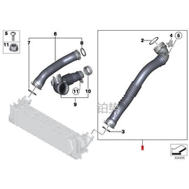 13718608735 13717605044 BMW Intercooler Air Intake Hose