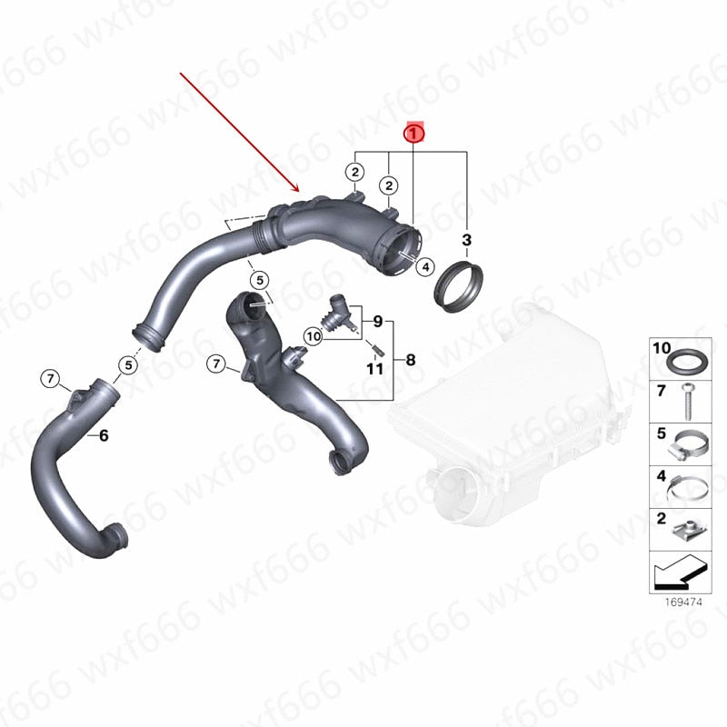 BMW X6 Air Intake Hose Air Throat Wind Pipe