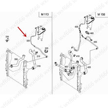 Load image into Gallery viewer, Mercedes Benz Engine Cooler Water Tank Radiator Vent Hose